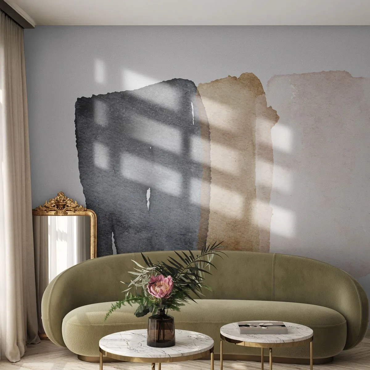Papier Peint Photo Premium Sand - Composition de couleurs de la terre - Abstraction, Morceau, Minimalisme - 350x256 cm