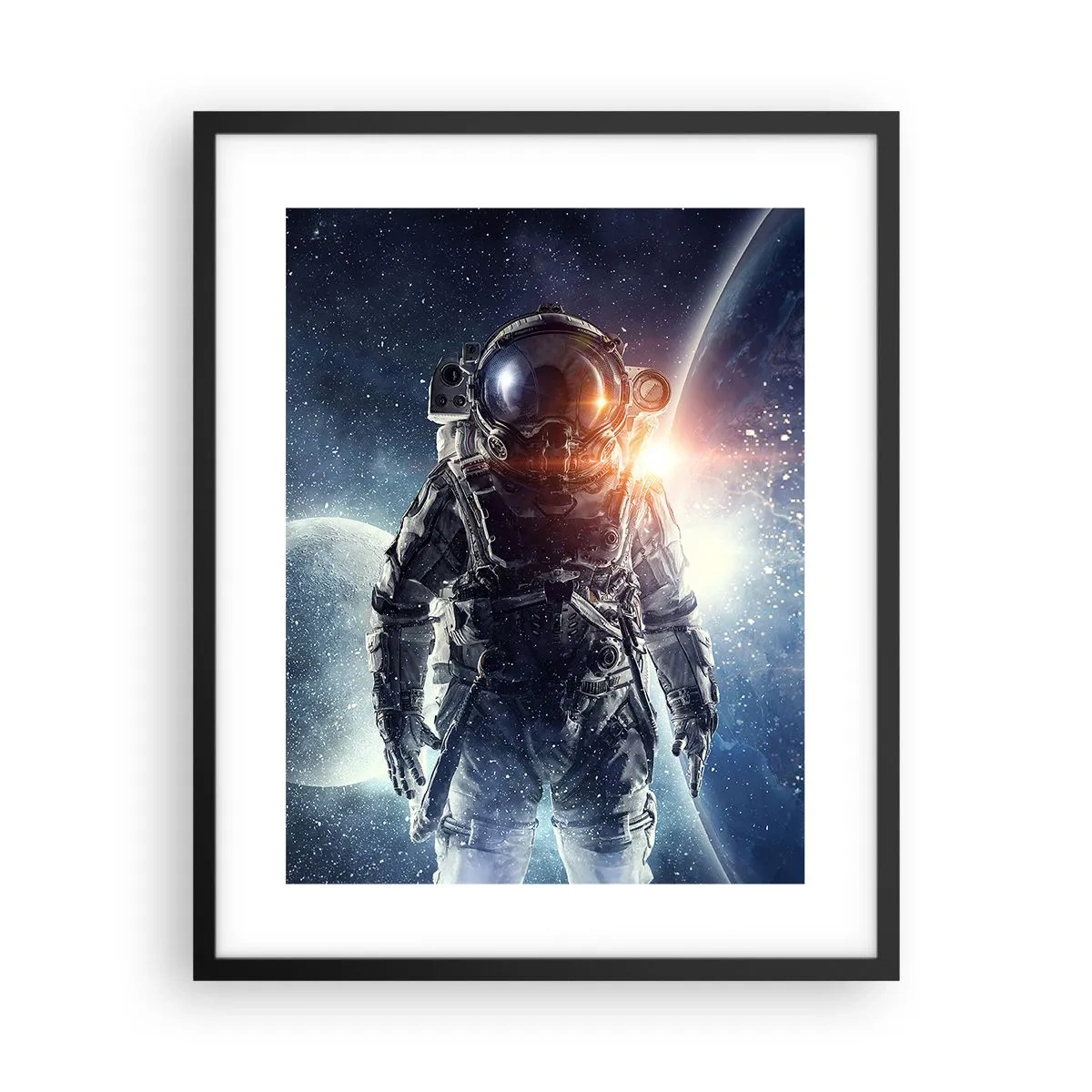 Affiche dans un cadre noir - Poster - Aventure spatiale - 40x50 cm