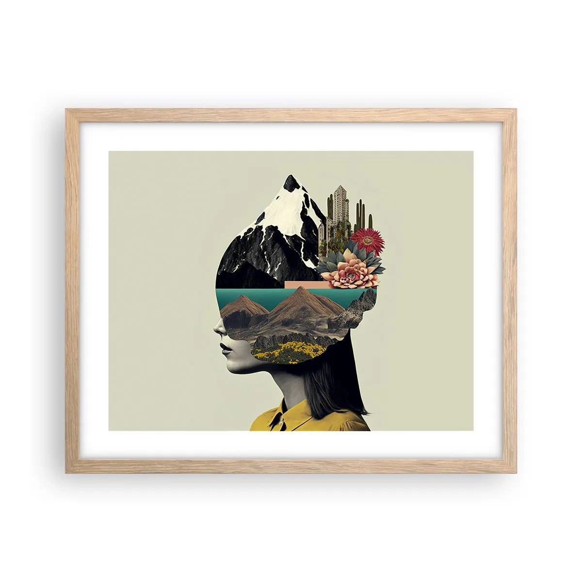 Affiche dans un chêne clair - Poster - La femme – toujours un mystère - 50x40 cm