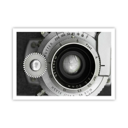 Affiche - Poster - L'objectif d'un vieil appareil photo - 100x70cm - Histoire d'Hollywood - Décoration murale moderne pour le salon et la chambre ARTTOR