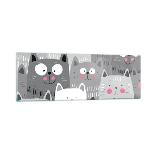 Impression sur verre - Image sur verre - Le monde des chats - 90x30 cm