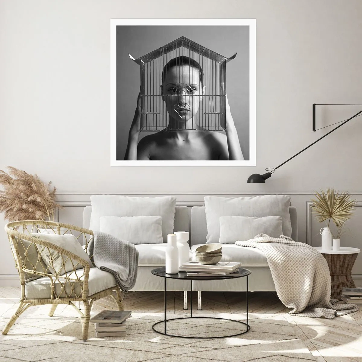 Affiche - Poster - Portrait un peu surréaliste - 30x30 cm