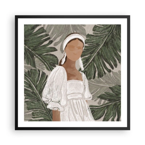 Affiche dans un cadre noir - Poster - Portrait exotique - 60x60 cm