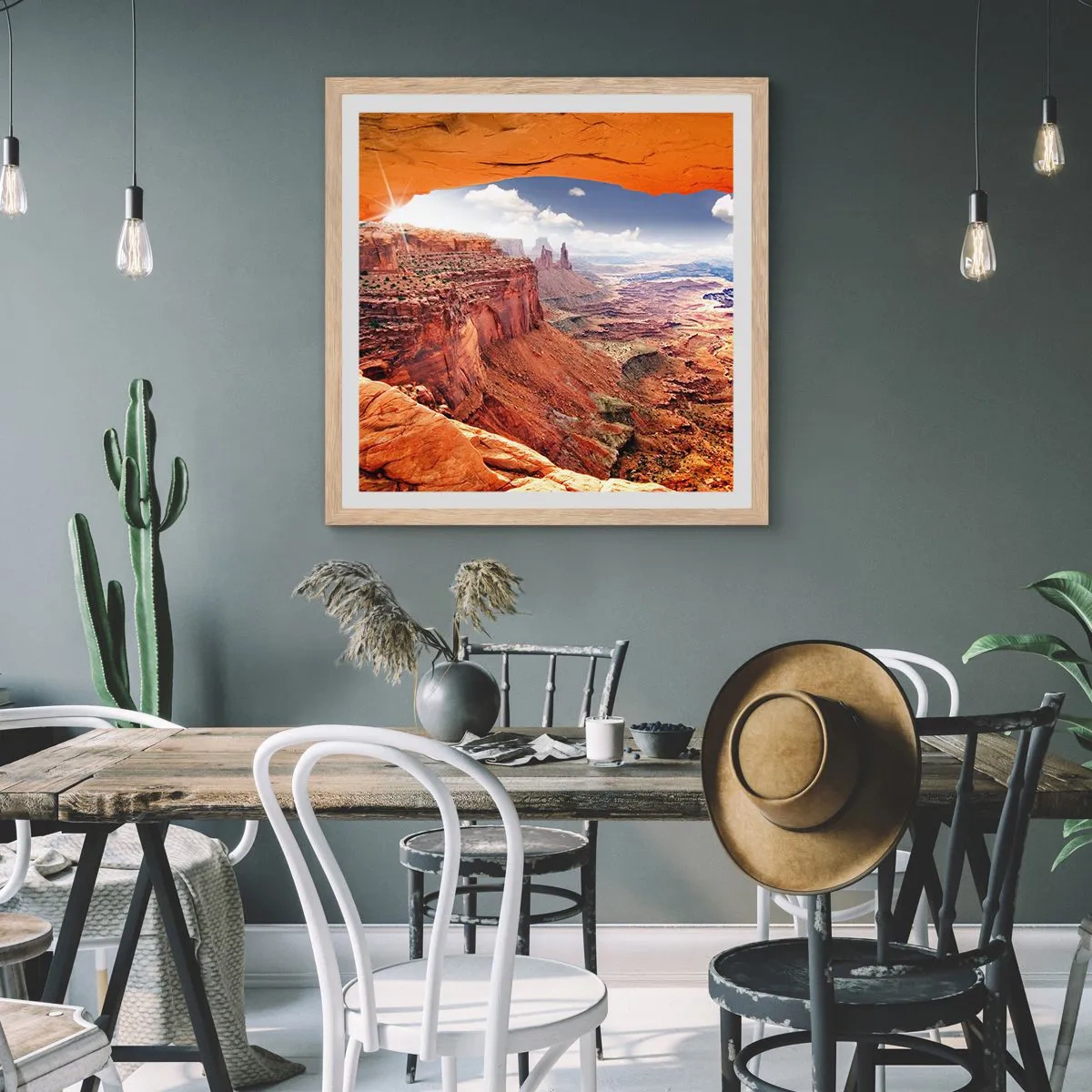 Affiche dans un chêne clair - Poster - Sculpté par la nature elle-même - 60x60 cm