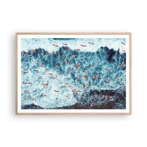 Affiche dans un chêne clair - Poster - Défilé du bord de mer - 100x70 cm