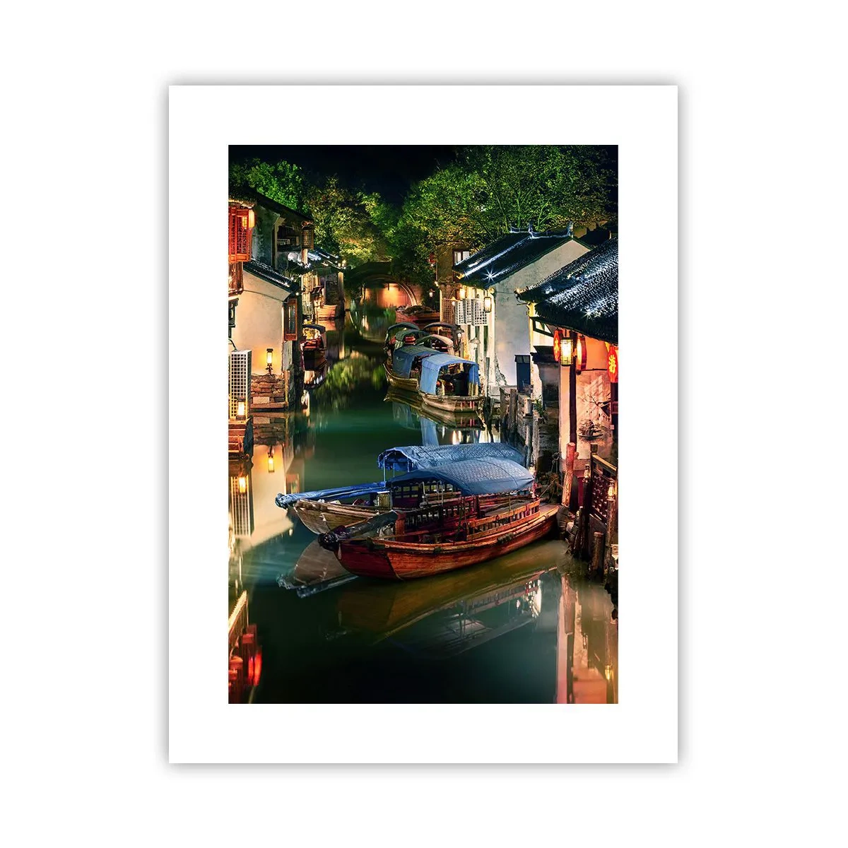 Affiche - Poster - Soirée dans une rue chinoise - 30x40 cm