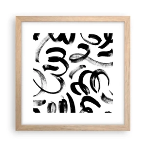 Affiche dans un chêne clair - Poster - Noir sur blanc - 30x30 cm