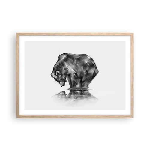 Affiche dans un chêne clair - Poster - Ravi de rencontrer quelqu'un de proche - 70x50 cm