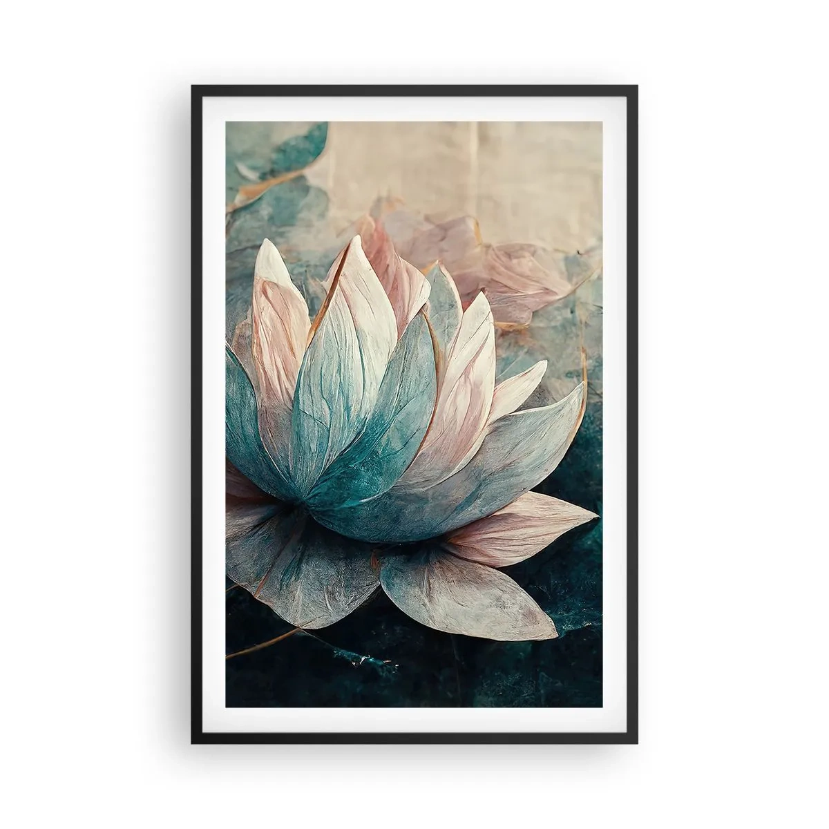 Affiche dans un cadre noir - Poster - Les étoiles du lac - 61x91 cm