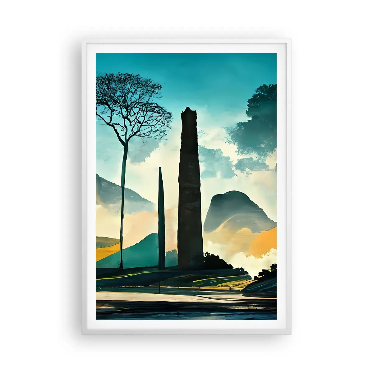Affiche dans un cadre blanc - Poster - Toujours de plus en plus haut - 70x100 cm