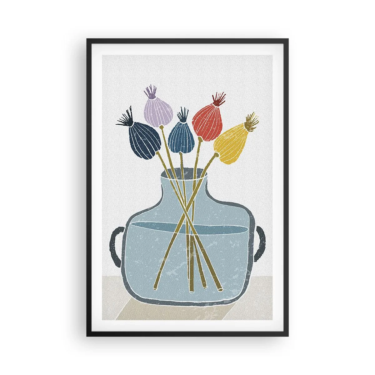 Affiche dans un cadre noir - Poster - Comme s'il avait semé des graines de pavot - 61x91 cm