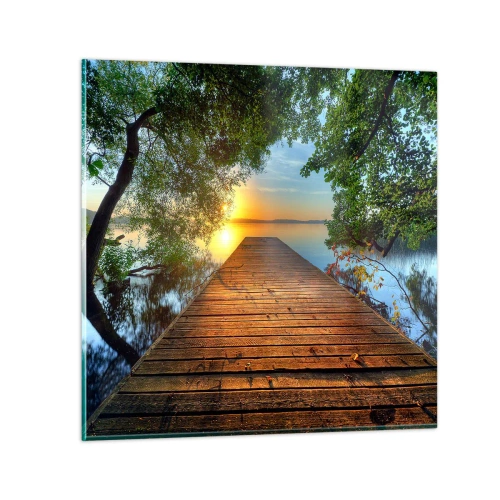 Impression sur verre - Image sur verre - Prenez votre temps, asseyez-vous - 70x70 cm