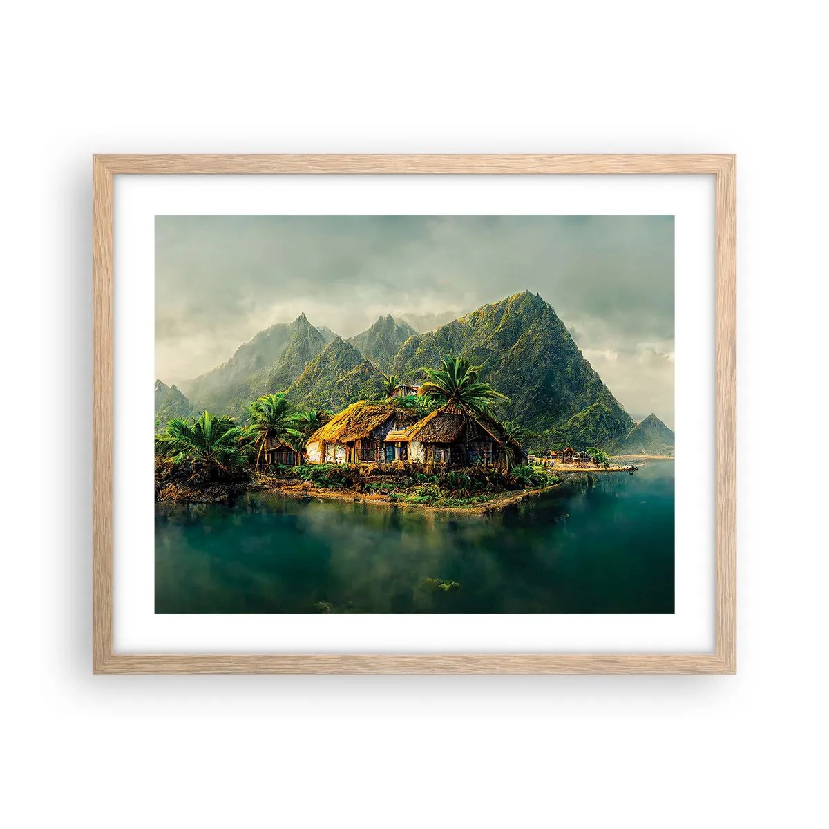 Affiche dans un chêne clair - Poster - Paradis tropical - 50x40 cm