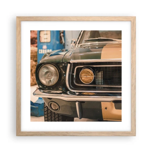 Affiche dans un chêne clair - Poster - Rencontre avec une légende - 40x40 cm