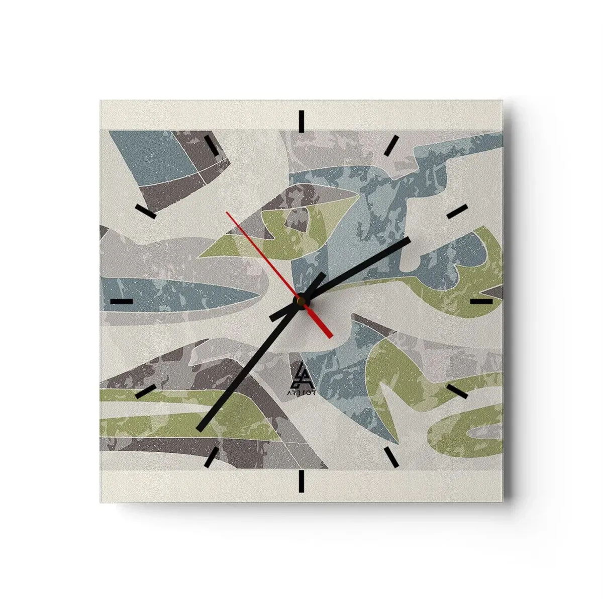 Horloge murale - Pendule murale - Composition derrière la vitre - 40x40 cm