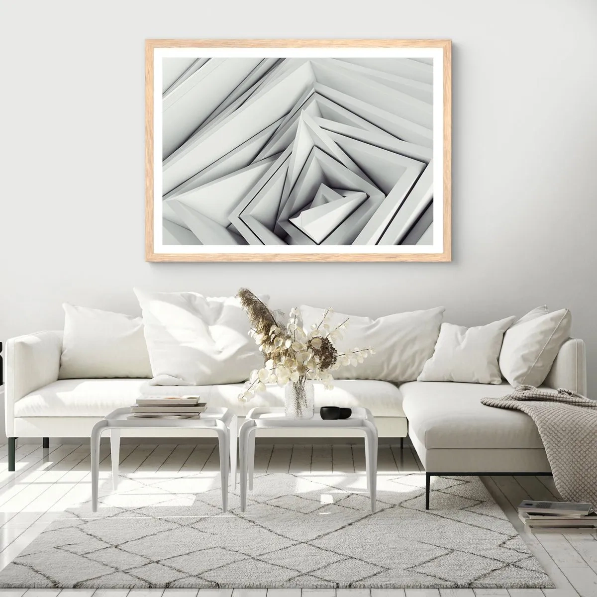 Affiche dans un chêne clair - Poster - Bourgeon d’angles vifs - 50x40 cm