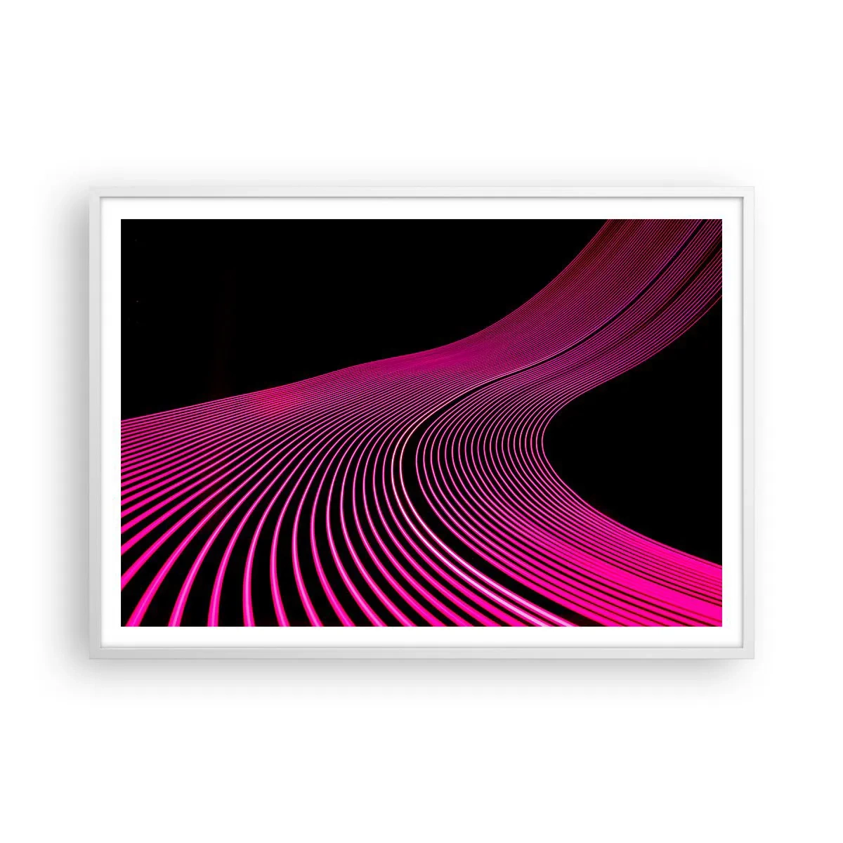 Affiche dans un cadre blanc - Poster - Avenue de lumière - 100x70 cm