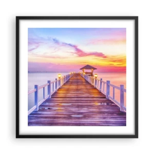 Affiche dans un cadre noir - Poster - Le silence lilas-doré du soir - 50x50 cm