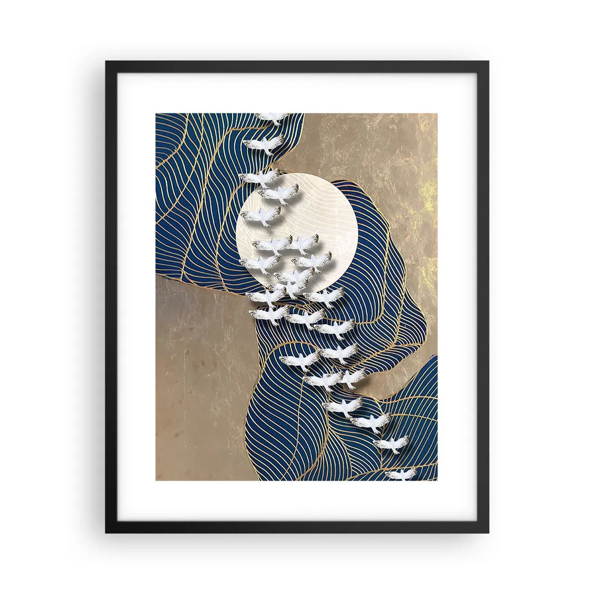 Affiche dans un cadre noir - Poster - Liberté, errance, communauté - 40x50 cm