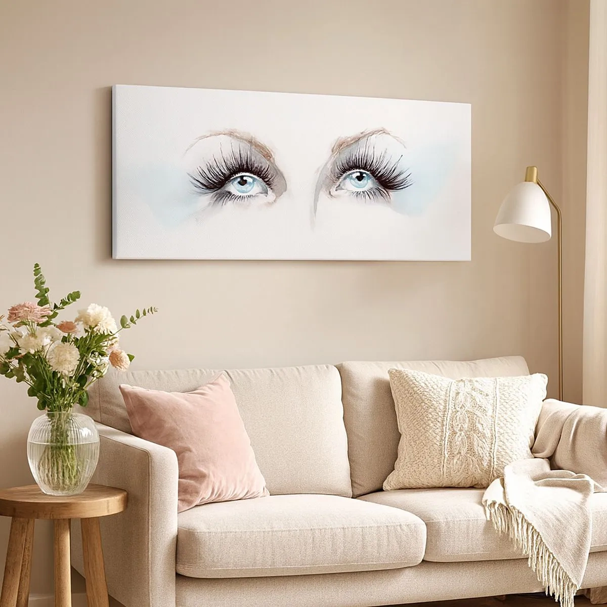 Impression sur toile - Image sur toile - Yeux d'ange? - 100x40 cm