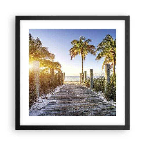 Affiche dans un cadre noir - Poster - Directement au paradis - 40x40 cm