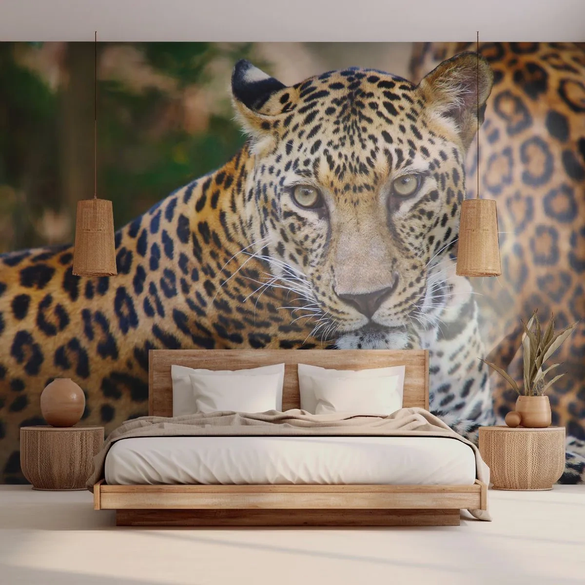 Papier Peint Autocollant Deluxe Sticker - Sauvage et calme - Animaux, léopard, Afrique - 250x175 cm