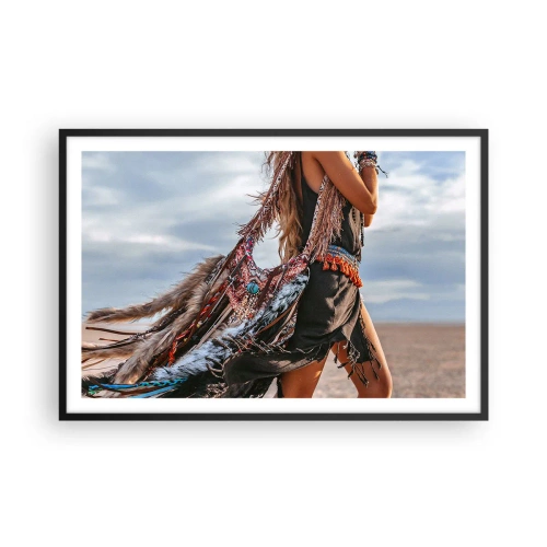 Affiche dans un cadre noir - Poster - La fille du chaman - 91x61 cm