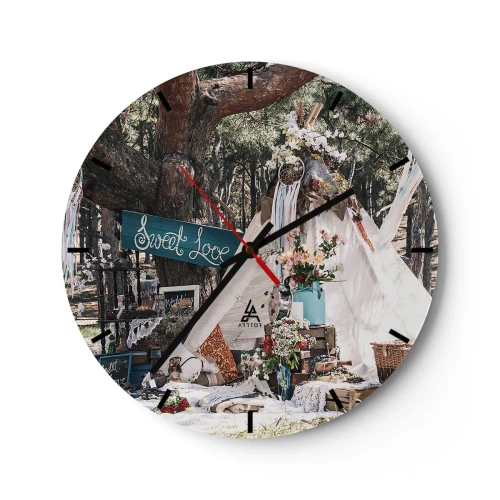 Horloge murale - Pendule murale - Make love… - 40x40 cm