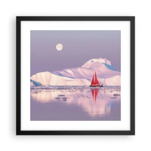 Affiche dans un cadre noir - Poster - La chaleur de la voile, le froid de la glace - 40x40 cm