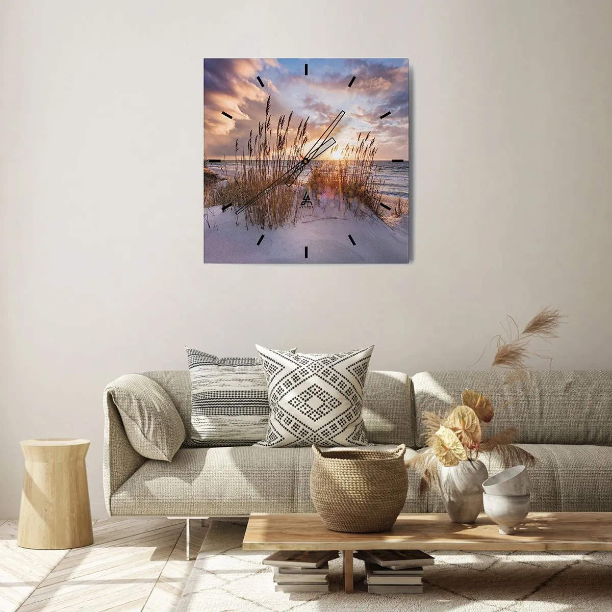 Horloge murale - Pendule murale - Salutations du soleil et du vent - 30x30 cm