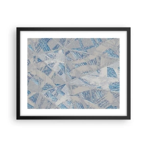 Affiche dans un cadre noir - Poster - Dans un labyrinthe bleu-gris - 50x40 cm