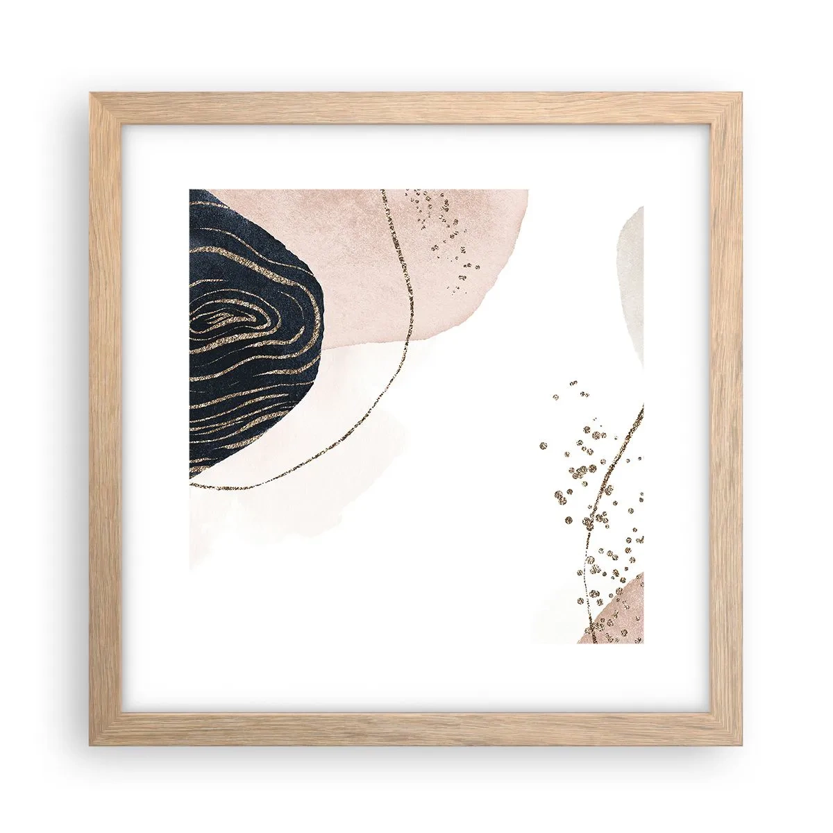 Affiche dans un chêne clair - Poster - Tout coule - 30x30 cm