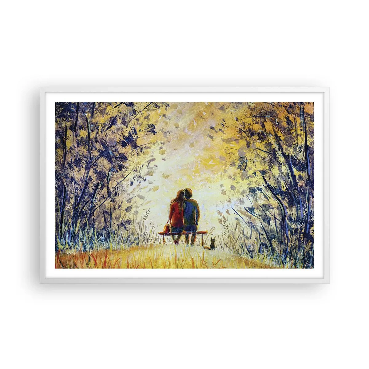 Affiche dans un cadre blanc - Poster - Moment magique - 91x61 cm