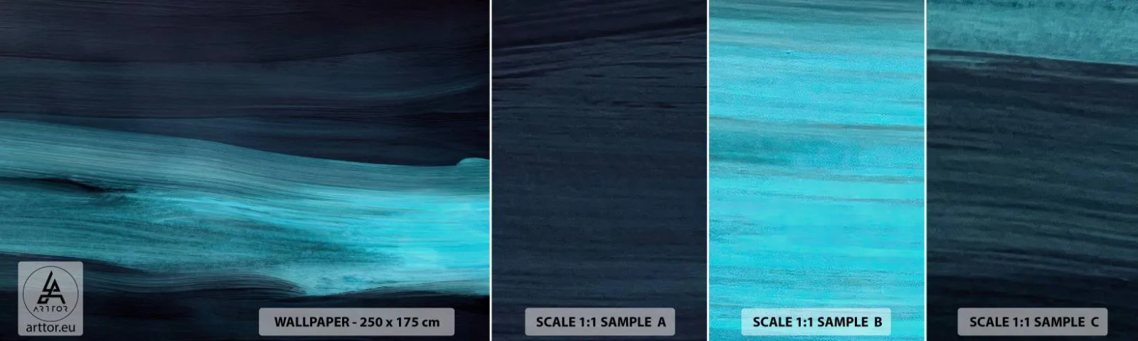Échantillon De Papier Peint Standard Eco - Suivez le courant - Sombre, Morceau, Abstraction - 100x30 cm