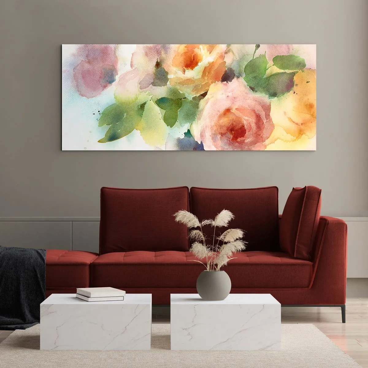 Impression sur verre - Image sur verre - Délicat comme l'aquarelle - 100x40 cm