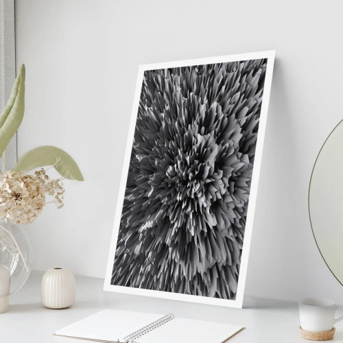 Affiche - Poster - Composition abstraite en noir et blanc avec des formes géométriques - 50x70cm - Ça ne peut pas être plus dur que ça - Décoration murale moderne pour le salon et la chambre ARTTOR