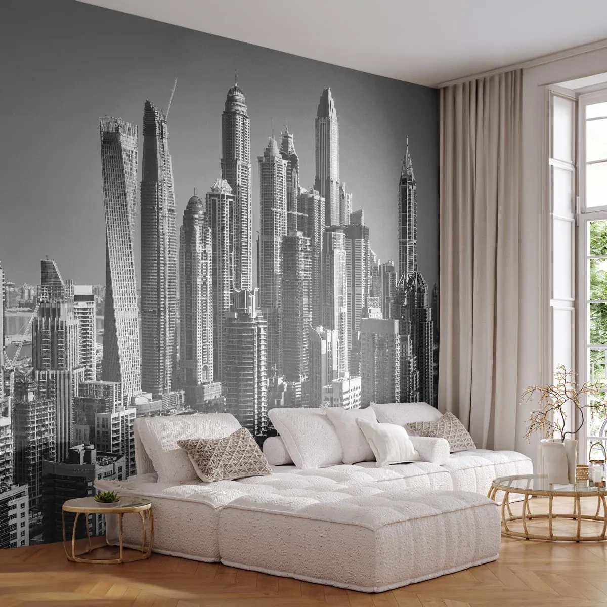 Papier Peint Autocollant Deluxe Sticker - Ville sur le désert - Architecture, Ville, Dubai - 250x175 cm