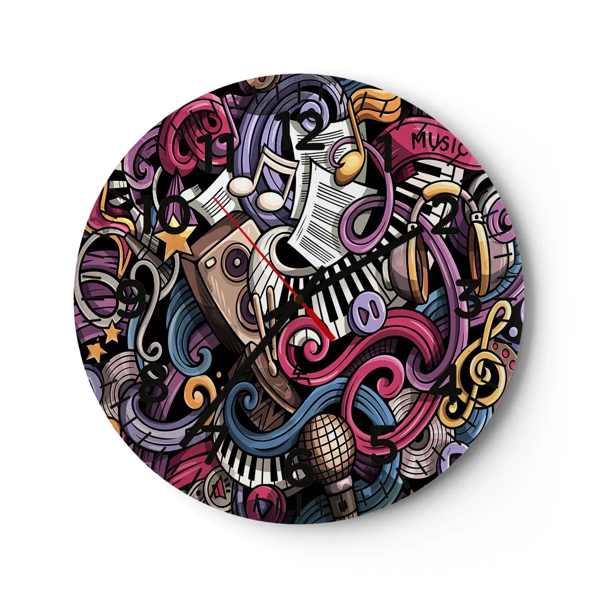 Horloge murale - Pendule murale - Mélodie compliquée - 30x30 cm