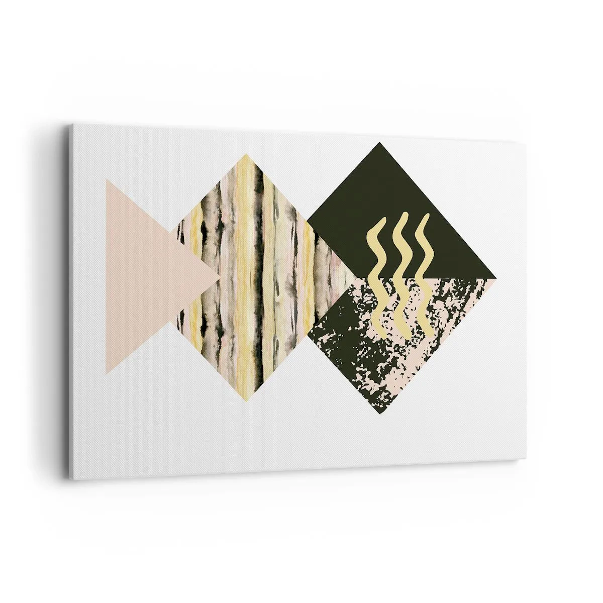 Impression sur toile - Image sur toile - Formes géométriques avec des motifs abstraits - 120x80cm - Pas si simple - Décoration murale moderne pour le salon et la chambre ARTTOR