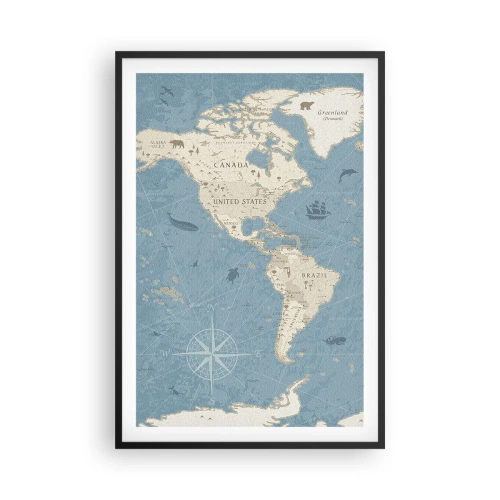 Affiche dans un cadre noir - Poster - Le monde à porter de main - 61x91 cm