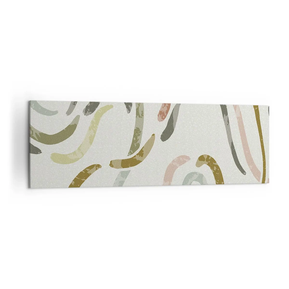 Impression sur toile - Image sur toile - Arcs abstraits aux couleurs pastel - 160x50cm - Une joyeuse danse de l'abstraction - Décoration murale moderne pour le salon et la chambre ARTTOR