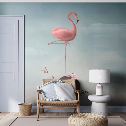 Papier Peint Photo Premium Canvas - Allégorie du basket-ball - Abstraction, Flamant, Oiseau - 200x140 cm