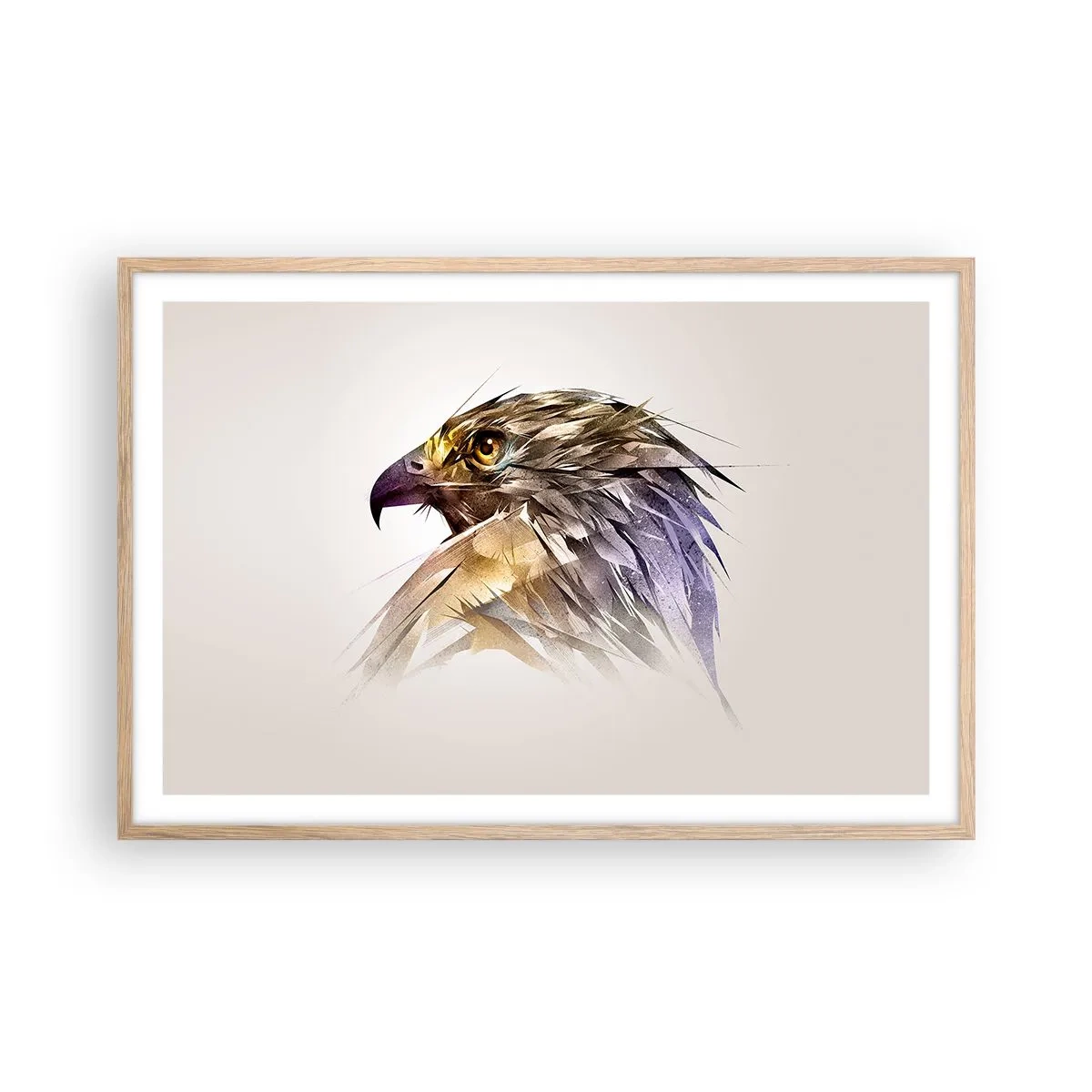 Affiche dans un chêne clair - Poster - Portrait d'un guerrier - 91x61 cm