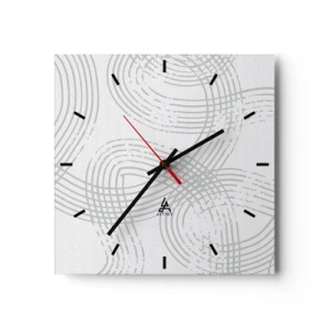 Horloge murale - Pendule murale - Un motif subtil avec des lignes entrelacées dans des tons clairs - 30x30cm - Il n'y a pas de chemin droit - Décoration murale moderne pour le salon et la chambre ARTTOR
