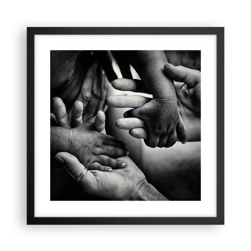 Affiche dans un cadre noir - Poster - Être humain - 40x40 cm