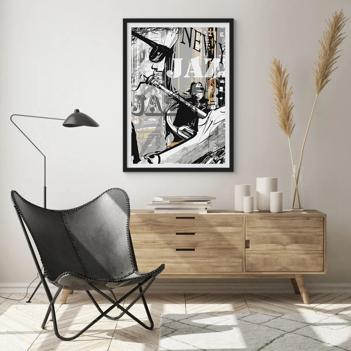 Affiche dans un cadre noir - Poster - Au rythme de New York - 40x50 cm