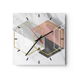 Horloge murale - Pendule murale - Composition en chaîne - 40x40 cm