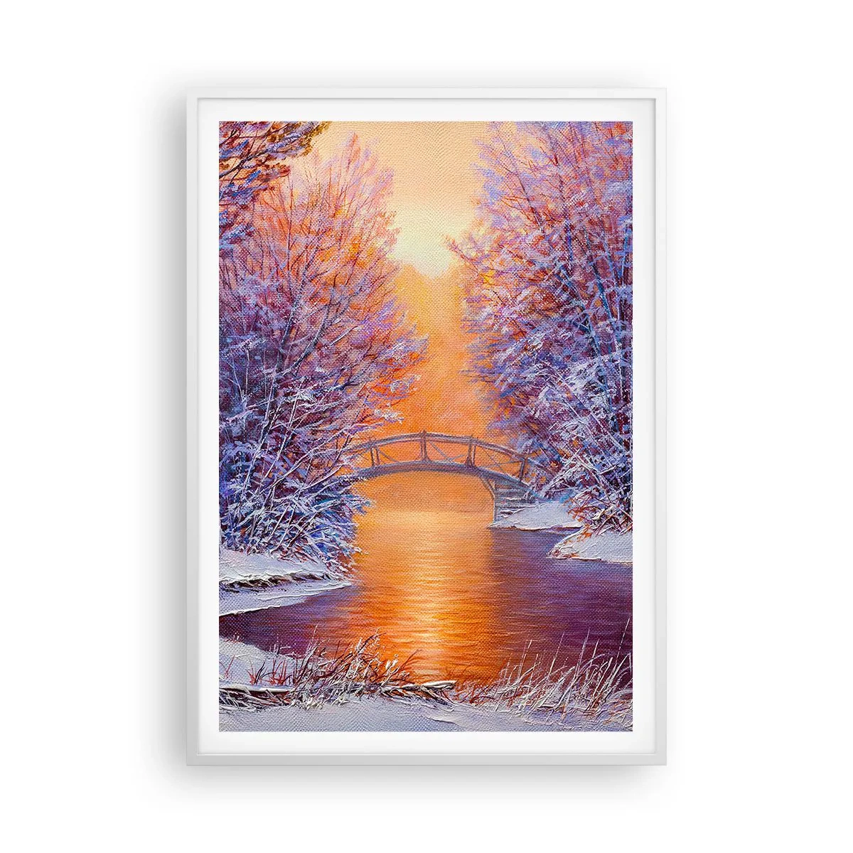 Affiche dans un cadre blanc - Poster - On se rencontre ici - 70x100 cm