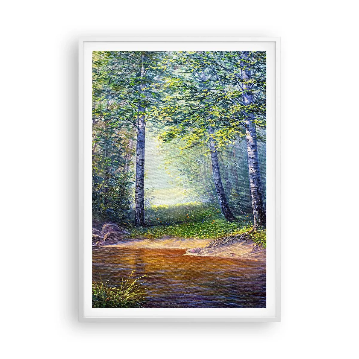 Affiche dans un cadre blanc - Poster - Paysage idyllique - 70x100 cm