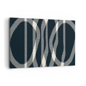 Impression sur toile - Image sur toile - Lignes géométriques dans des tons clairs sur un fond sombre - 100x70cm - Une tentative de briser l'obscurité - Décoration murale moderne pour le salon et la chambre ARTTOR